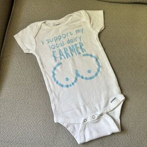 I support my local dairy farmer onesie.